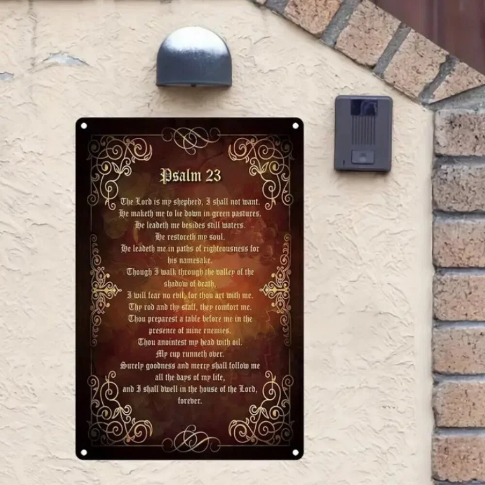 โ๏ธ Psalm 23 Scripture Metal Wall Art Christian Home Blessing Decor 8x12 - Picture 6 of 9